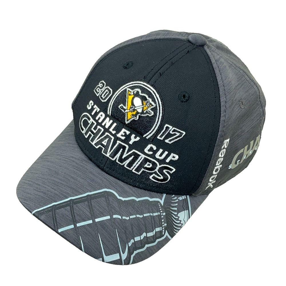 Pittsburgh Penguins Hat Cap Strap Back 2017 Stanley Cup Champs Reebok YOUTH KIDS